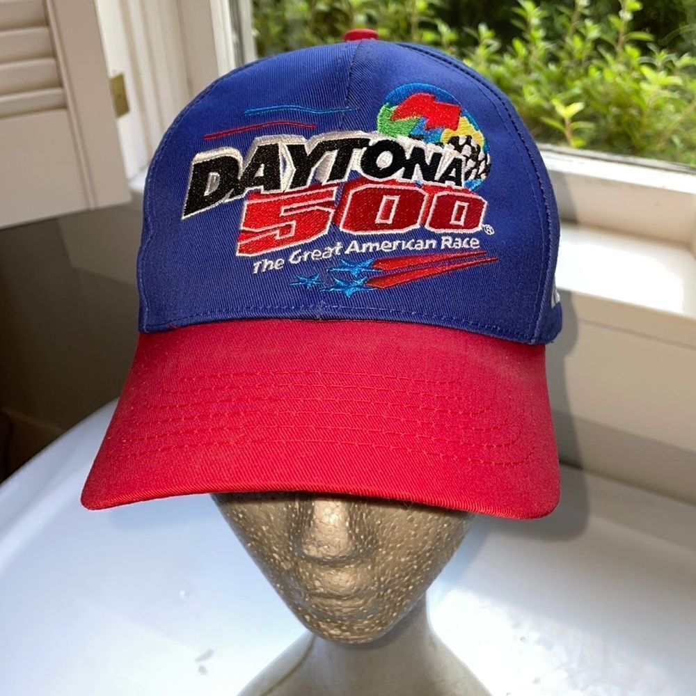 Vtg Nascar 2000 Daytona 500 The Great American Race red & blue snap back cap